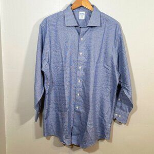 NWOT Brooks Brothers Dress Shirt Mens XL ButtonUp Regent Fit Non Iron 17 1/2Neck